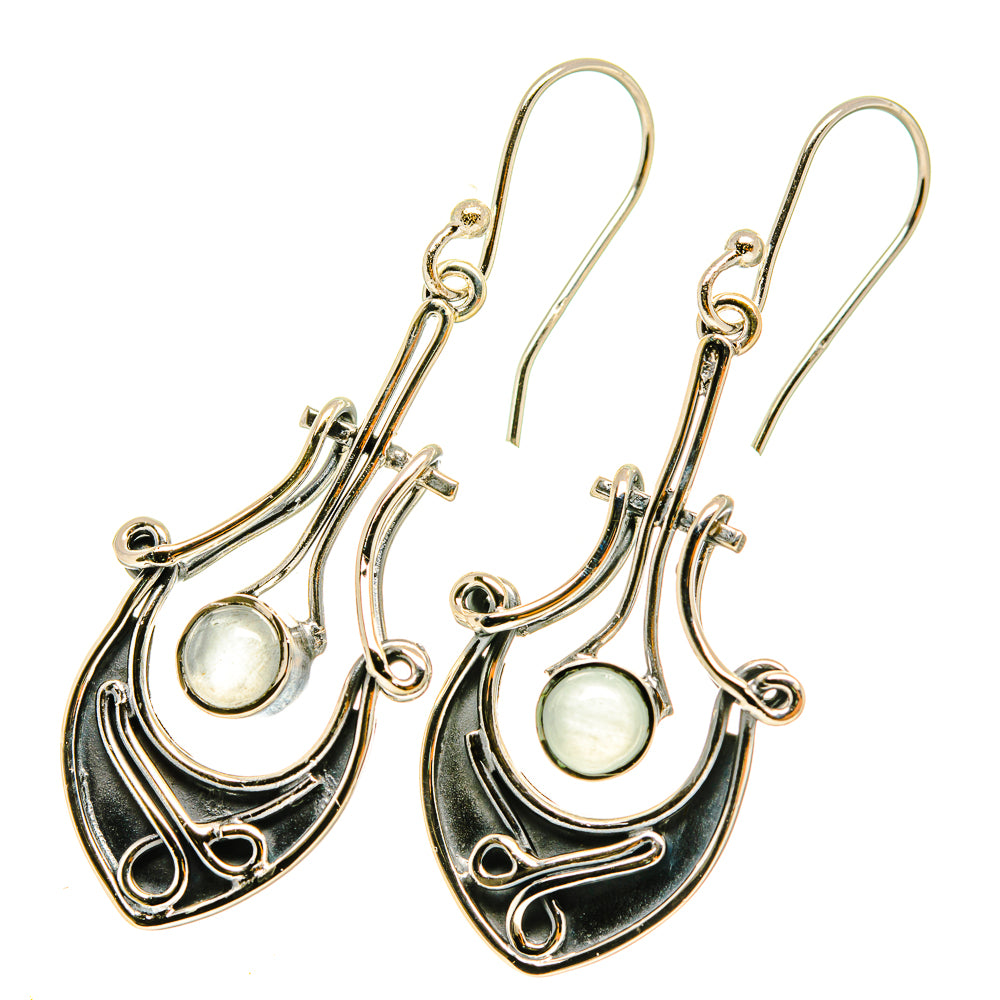 Rainbow Moonstone Earrings handcrafted by Ana Silver Co - EARR418399
