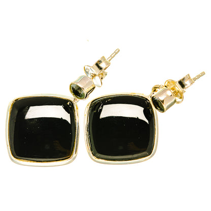 Black Onyx Earrings handcrafted by Ana Silver Co - EARR418402