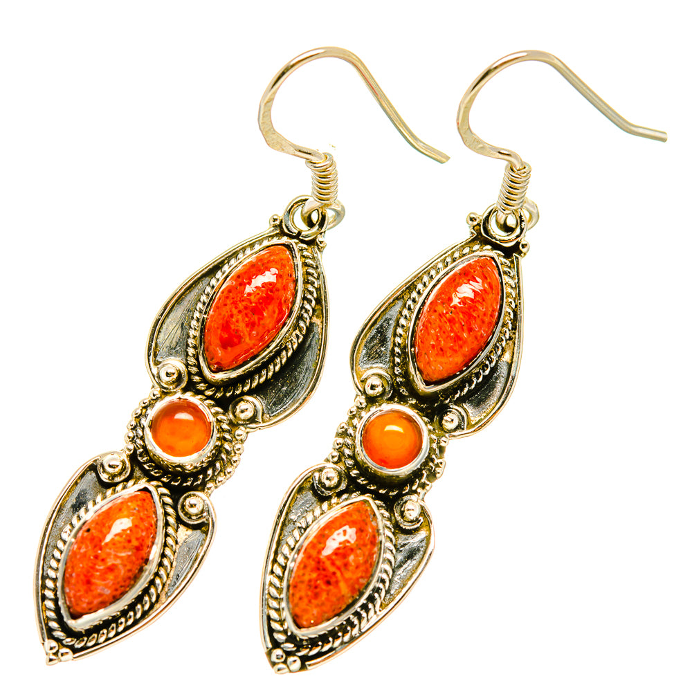 Sponge Coral Earrings handcrafted by Ana Silver Co - EARR418403