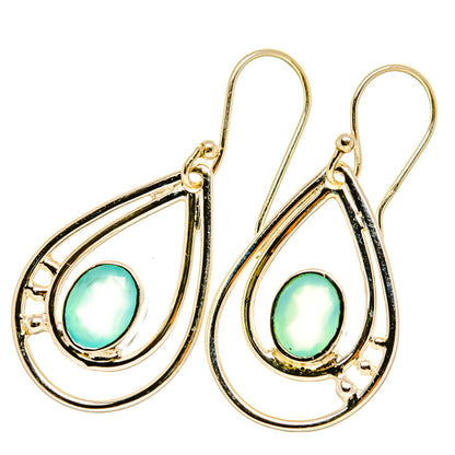 Aqua Chalcedony Earrings handcrafted by Ana Silver Co - EARR418408