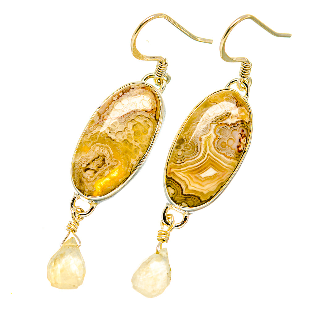 Laguna Lace Agate Earrings handcrafted by Ana Silver Co - EARR418412