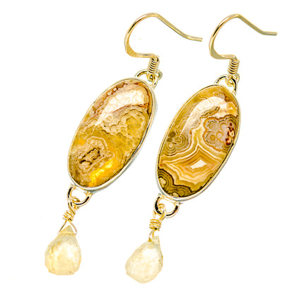 Laguna Lace Agate Earrings handcrafted by Ana Silver Co - EARR418412