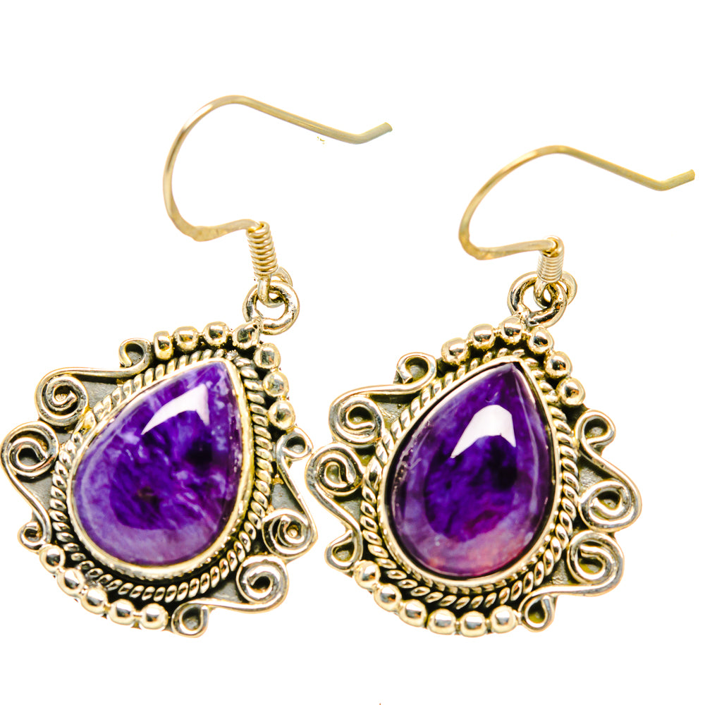 Charoite Earrings handcrafted by Ana Silver Co - EARR418421