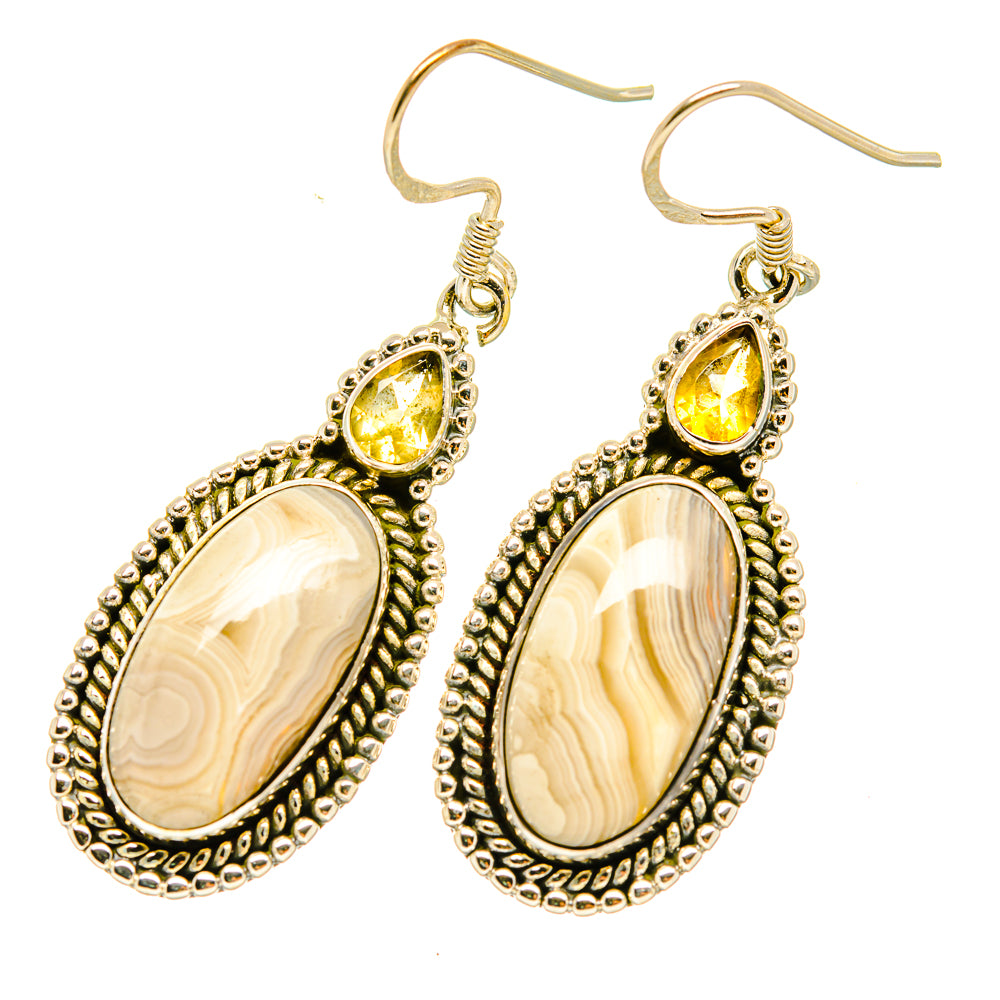 Laguna Lace Agate Earrings handcrafted by Ana Silver Co - EARR418433