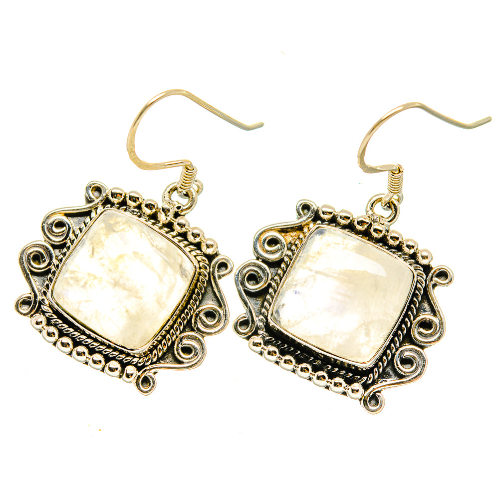 Rainbow Moonstone Earrings handcrafted by Ana Silver Co - EARR418447
