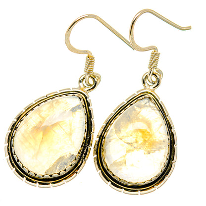 Rainbow Moonstone Earrings handcrafted by Ana Silver Co - EARR418455