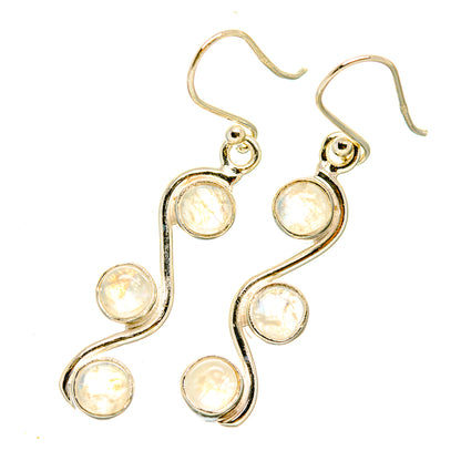 Rainbow Moonstone Earrings handcrafted by Ana Silver Co - EARR418461