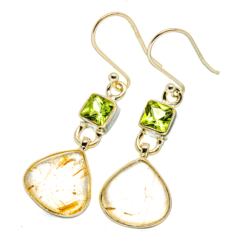 Rutilated Quartz Earrings handcrafted by Ana Silver Co - EARR418462