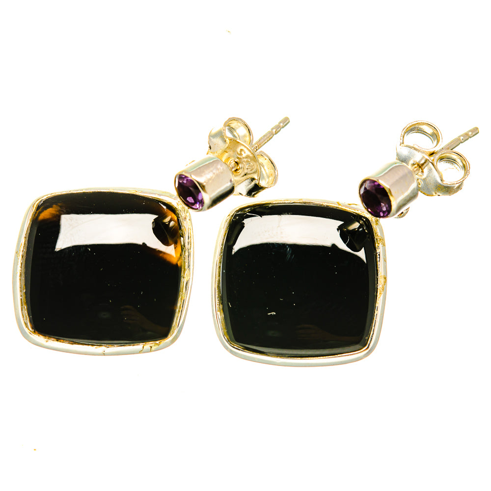 Black Onyx Earrings handcrafted by Ana Silver Co - EARR418463