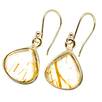 Rutilated Quartz Earrings handcrafted by Ana Silver Co - EARR418465