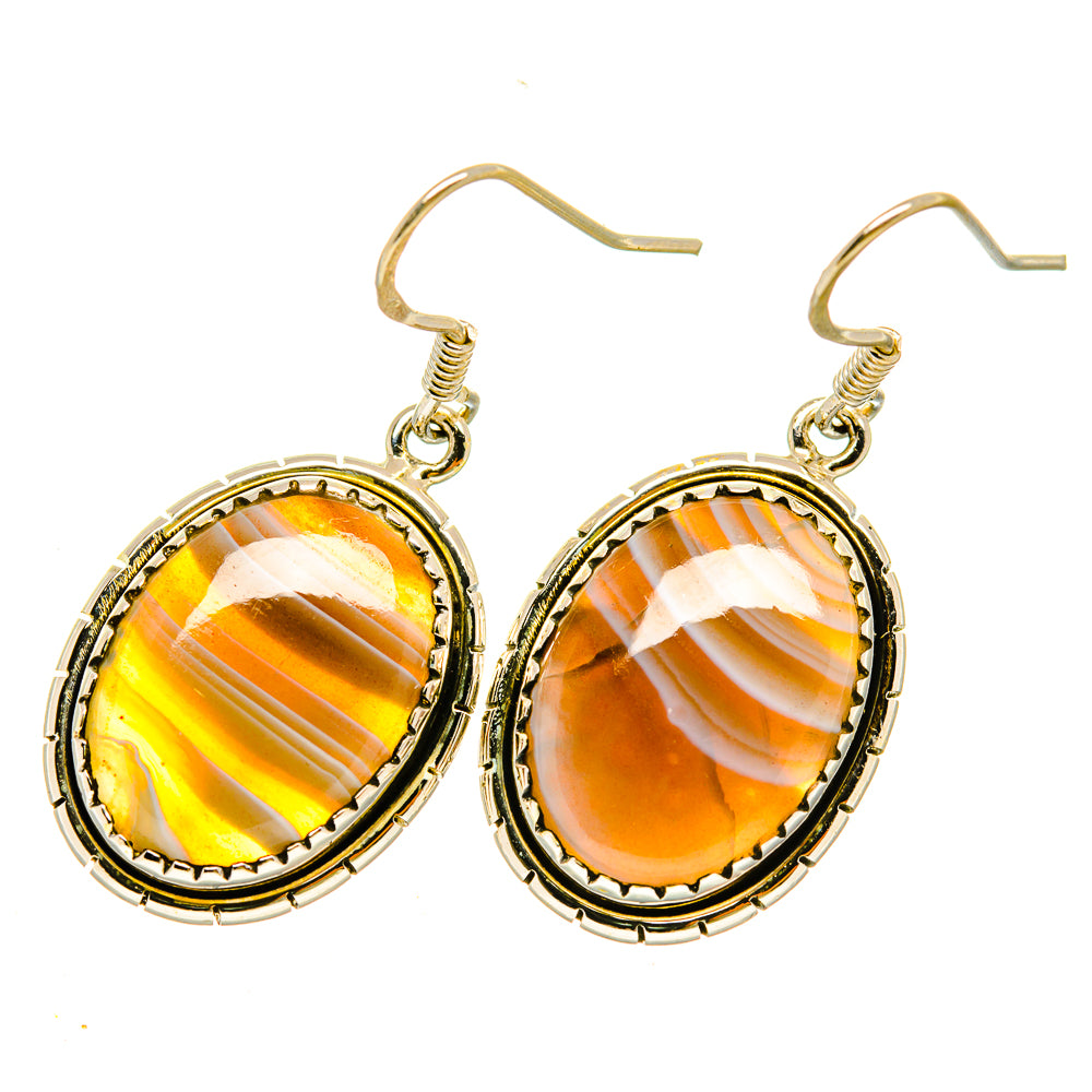 Botswana Agate Earrings handcrafted by Ana Silver Co - EARR418473