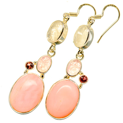 Pink Opal Earrings handcrafted by Ana Silver Co - EARR418493