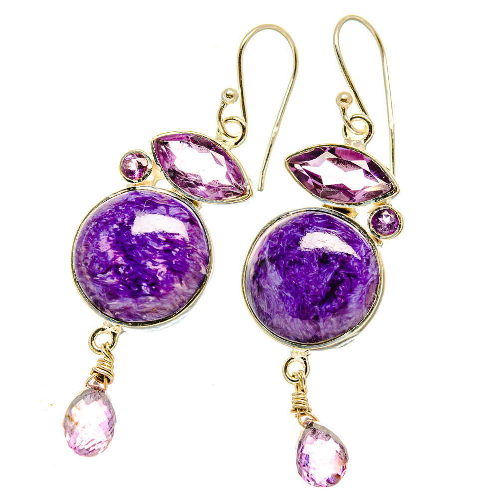 Charoite Earrings handcrafted by Ana Silver Co - EARR418505