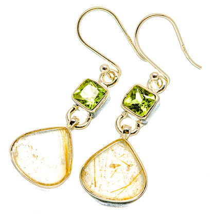 Rutilated Quartz Earrings handcrafted by Ana Silver Co - EARR418533