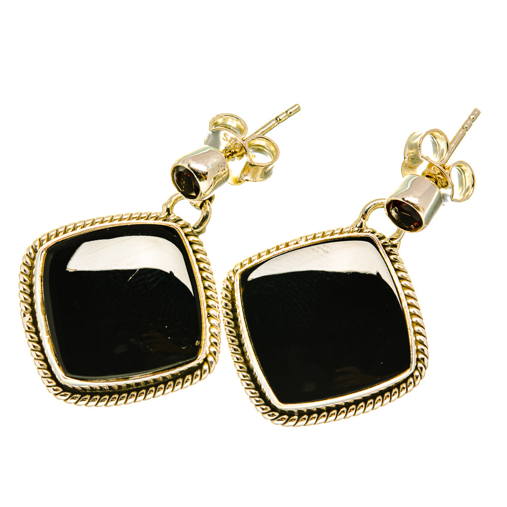Black Onyx Earrings handcrafted by Ana Silver Co - EARR418540