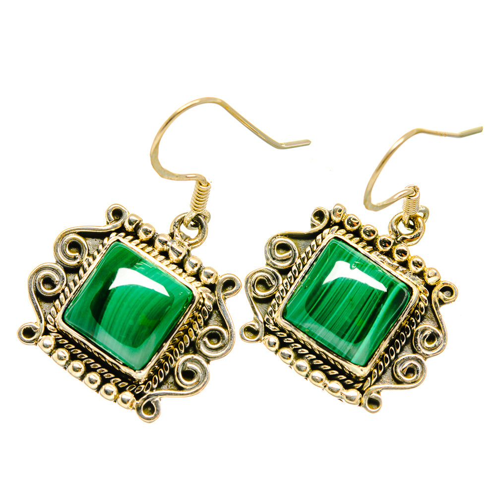 Malachite Earrings handcrafted by Ana Silver Co - EARR418542