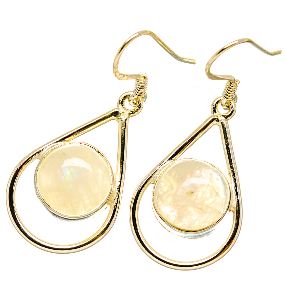 Rainbow Moonstone Earrings handcrafted by Ana Silver Co - EARR418544