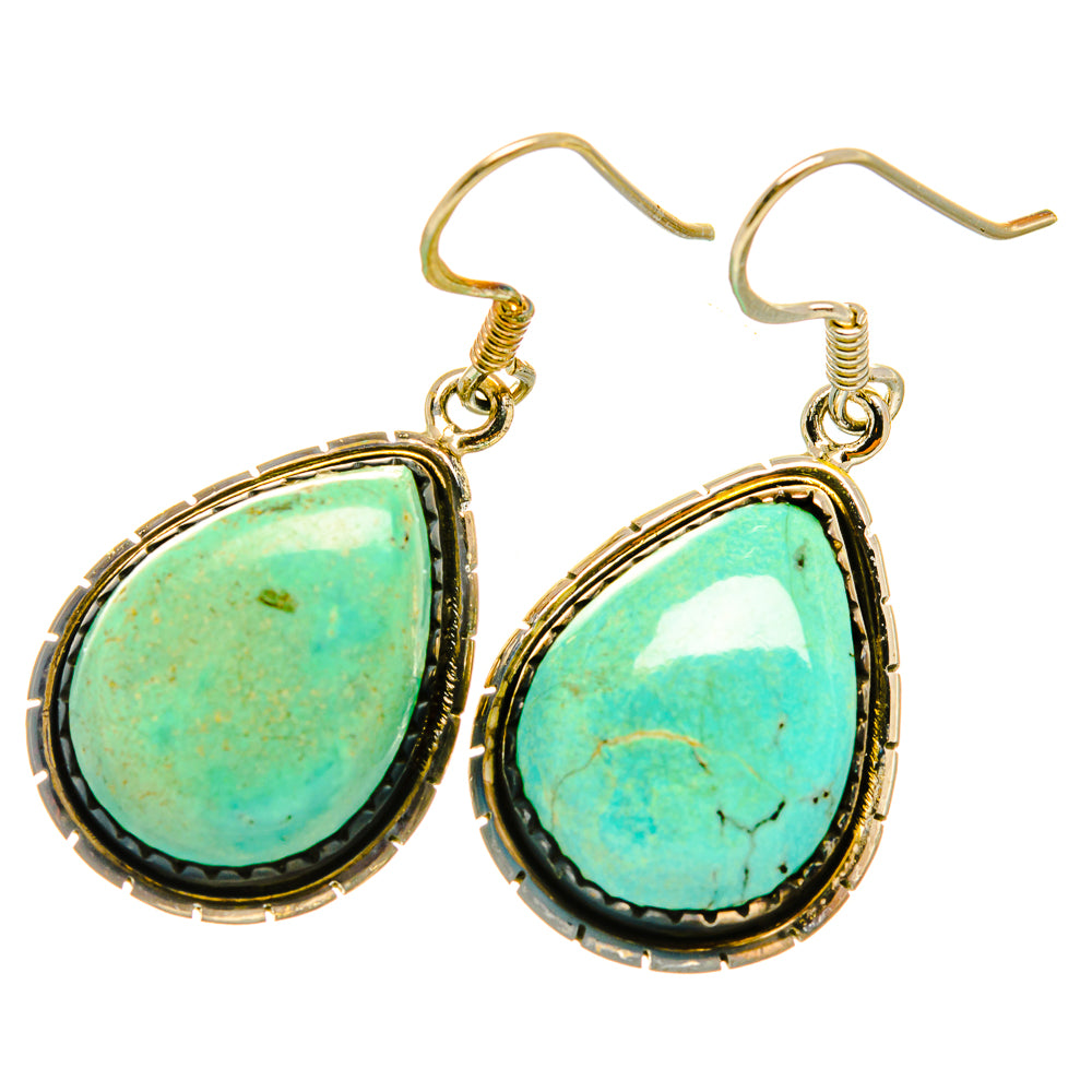 Tibetan Turquoise Earrings handcrafted by Ana Silver Co - EARR418548