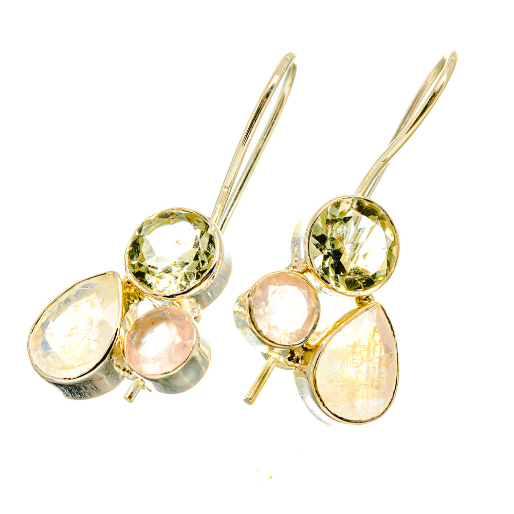 Rainbow Moonstone Earrings handcrafted by Ana Silver Co - EARR418584