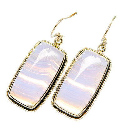 Blue Lace Agate Earrings handcrafted by Ana Silver Co - EARR418594