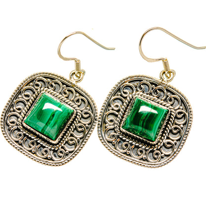 Malachite Earrings handcrafted by Ana Silver Co - EARR418602