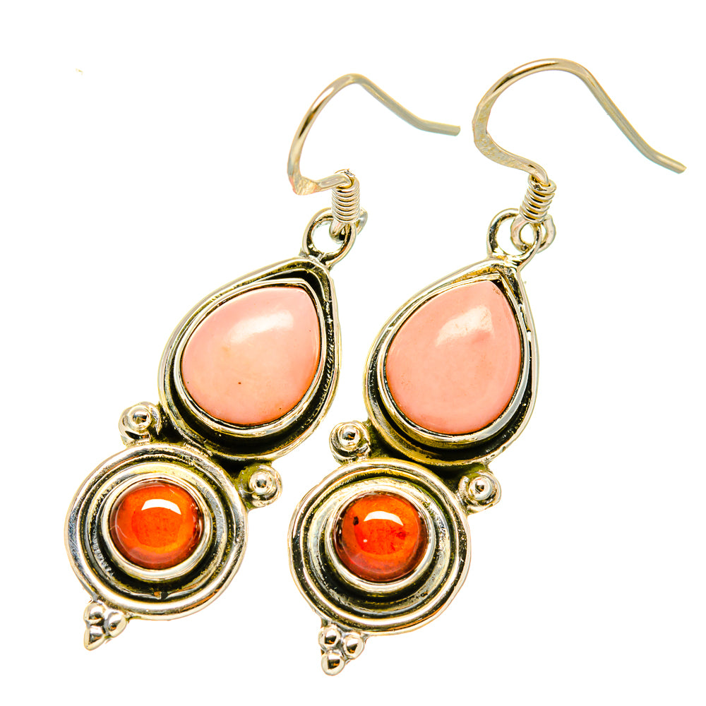 Pink Opal Earrings handcrafted by Ana Silver Co - EARR418616
