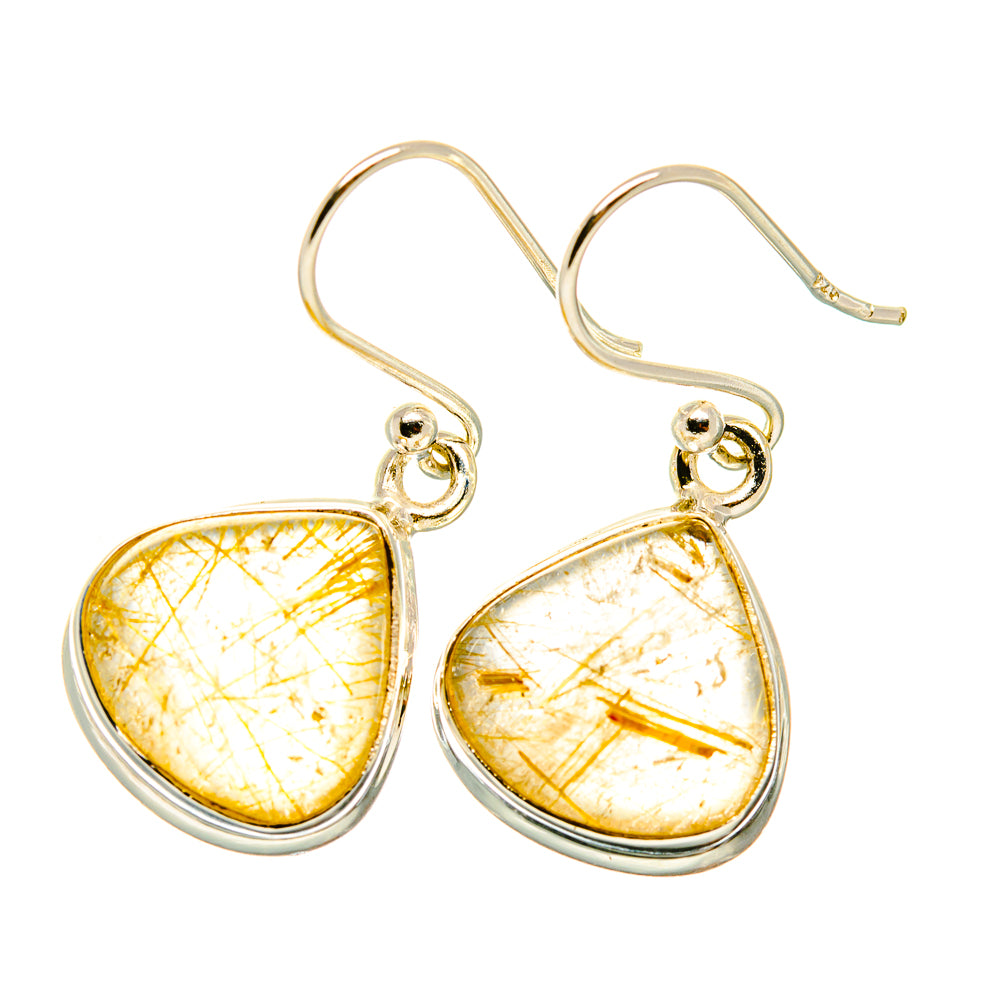 Rutilated Quartz Earrings handcrafted by Ana Silver Co - EARR418619