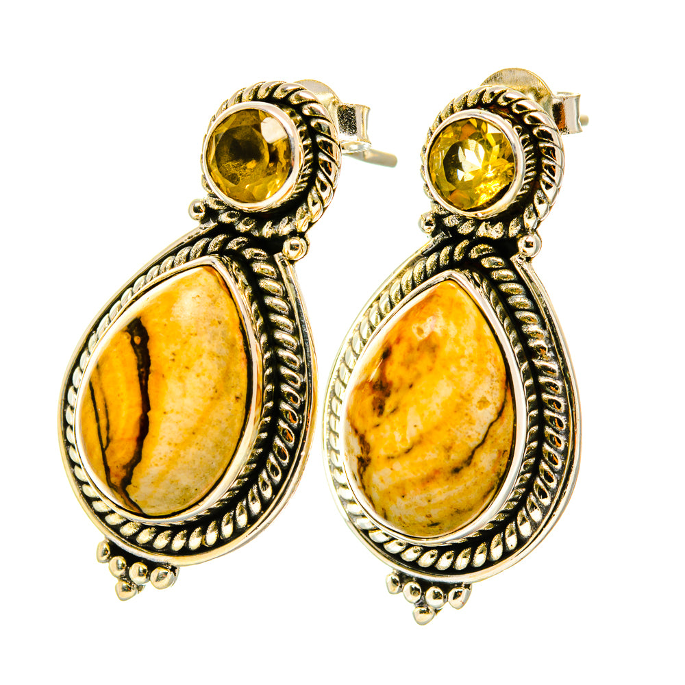 Picture Jasper Earrings handcrafted by Ana Silver Co - EARR418622