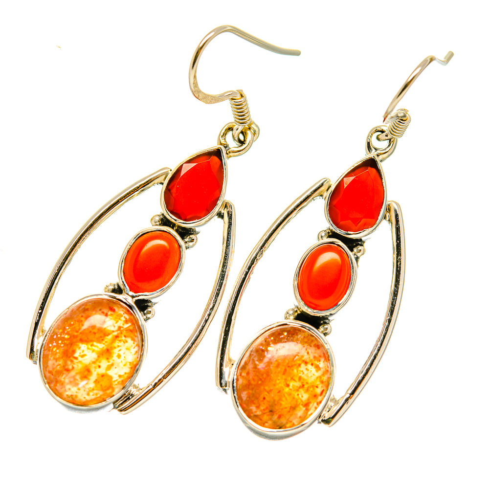 Sunstone Earrings handcrafted by Ana Silver Co - EARR418625