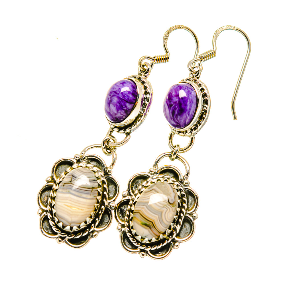 Laguna Lace Agate Earrings handcrafted by Ana Silver Co - EARR418626