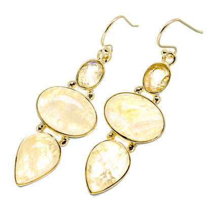 Rainbow Moonstone Earrings handcrafted by Ana Silver Co - EARR418631