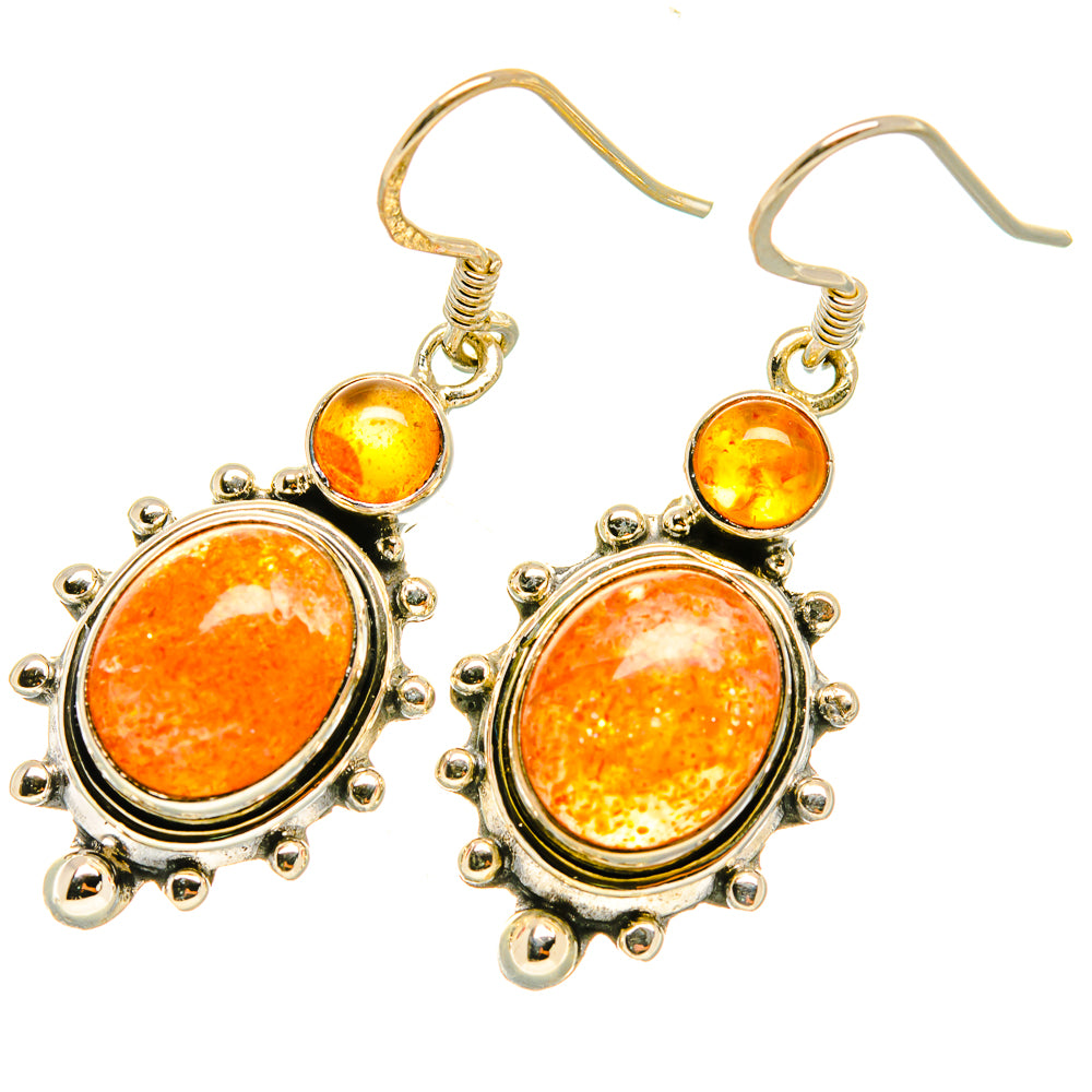 Sunstone Earrings handcrafted by Ana Silver Co - EARR418637