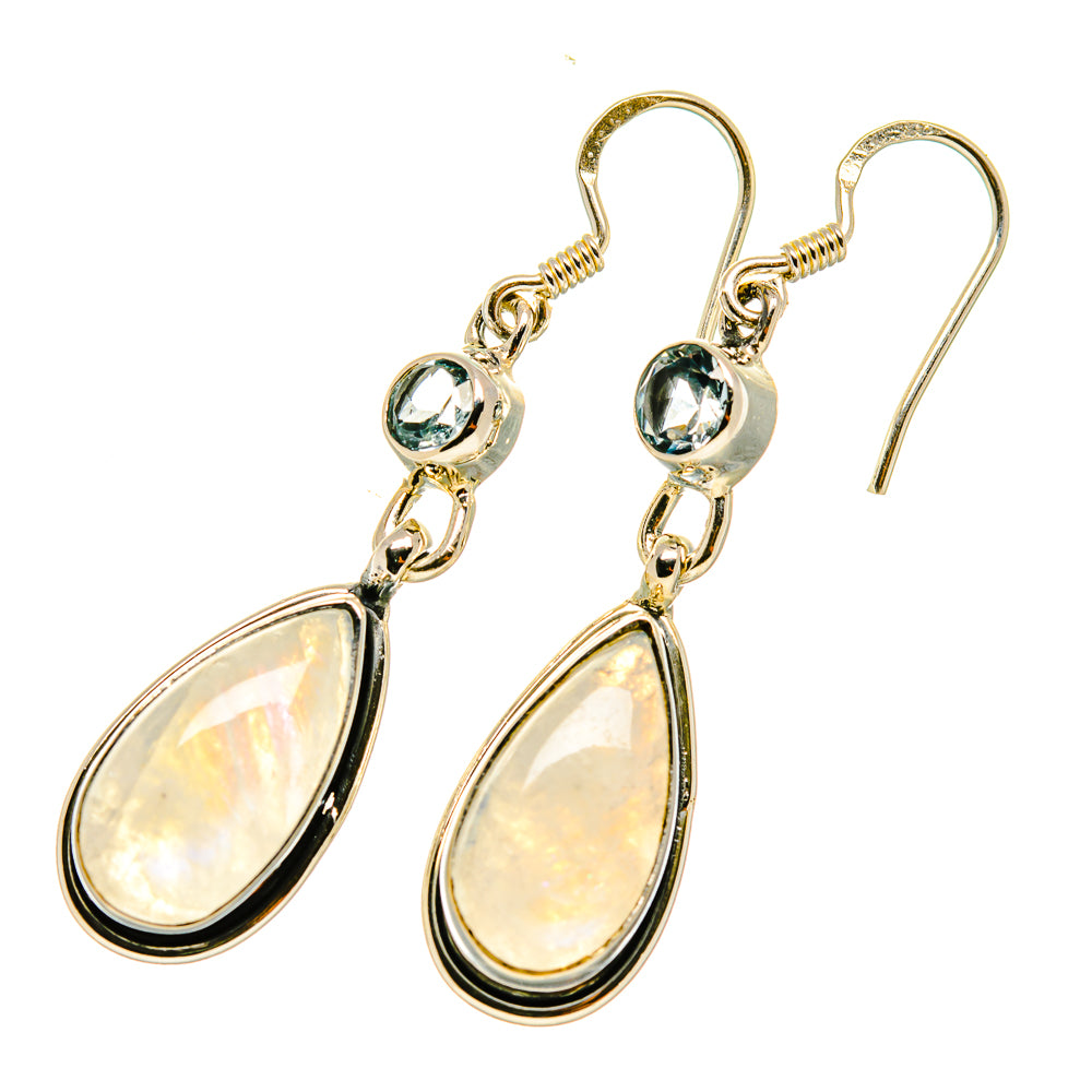 Rainbow Moonstone Earrings handcrafted by Ana Silver Co - EARR418659