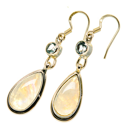 Rainbow Moonstone Earrings handcrafted by Ana Silver Co - EARR418659