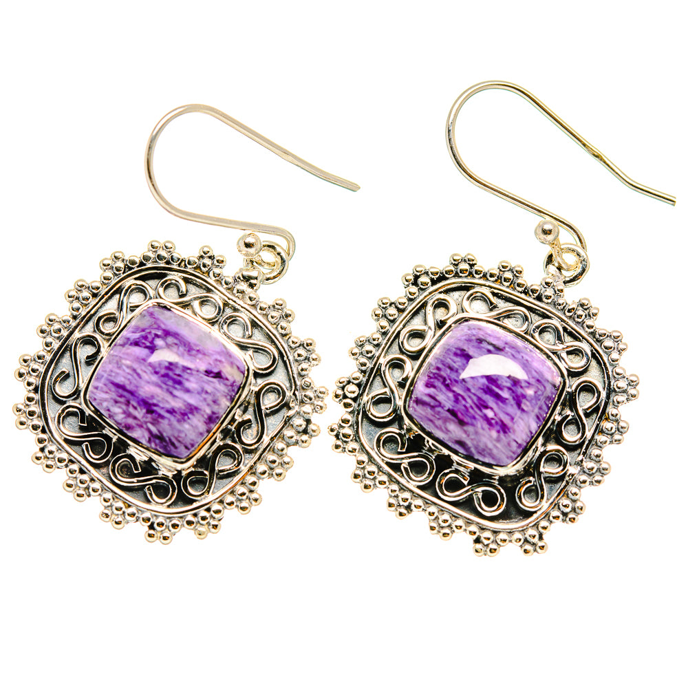 Charoite Earrings handcrafted by Ana Silver Co - EARR418671