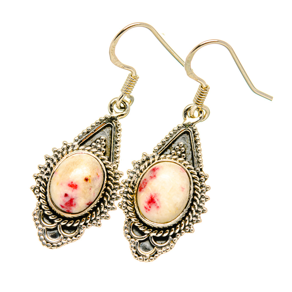 Thulite Earrings handcrafted by Ana Silver Co - EARR418673