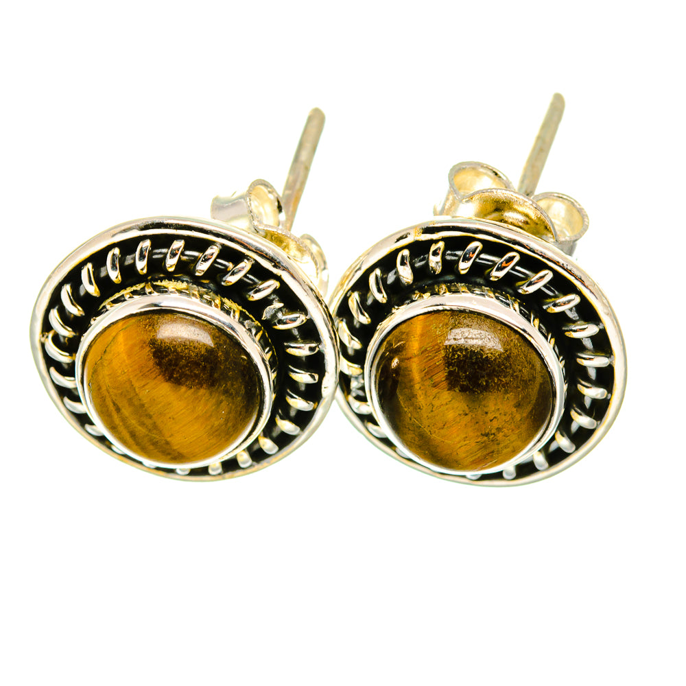Tiger Eye Earrings handcrafted by Ana Silver Co - EARR418676