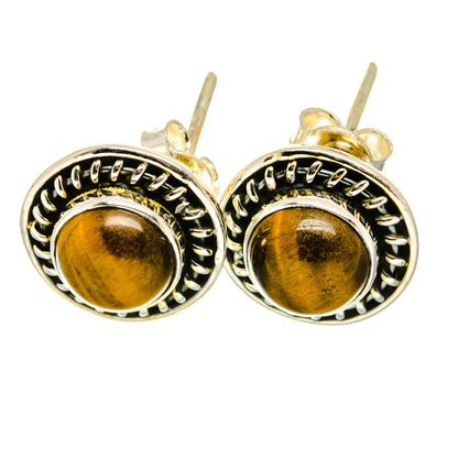 Tiger Eye Earrings handcrafted by Ana Silver Co - EARR418676