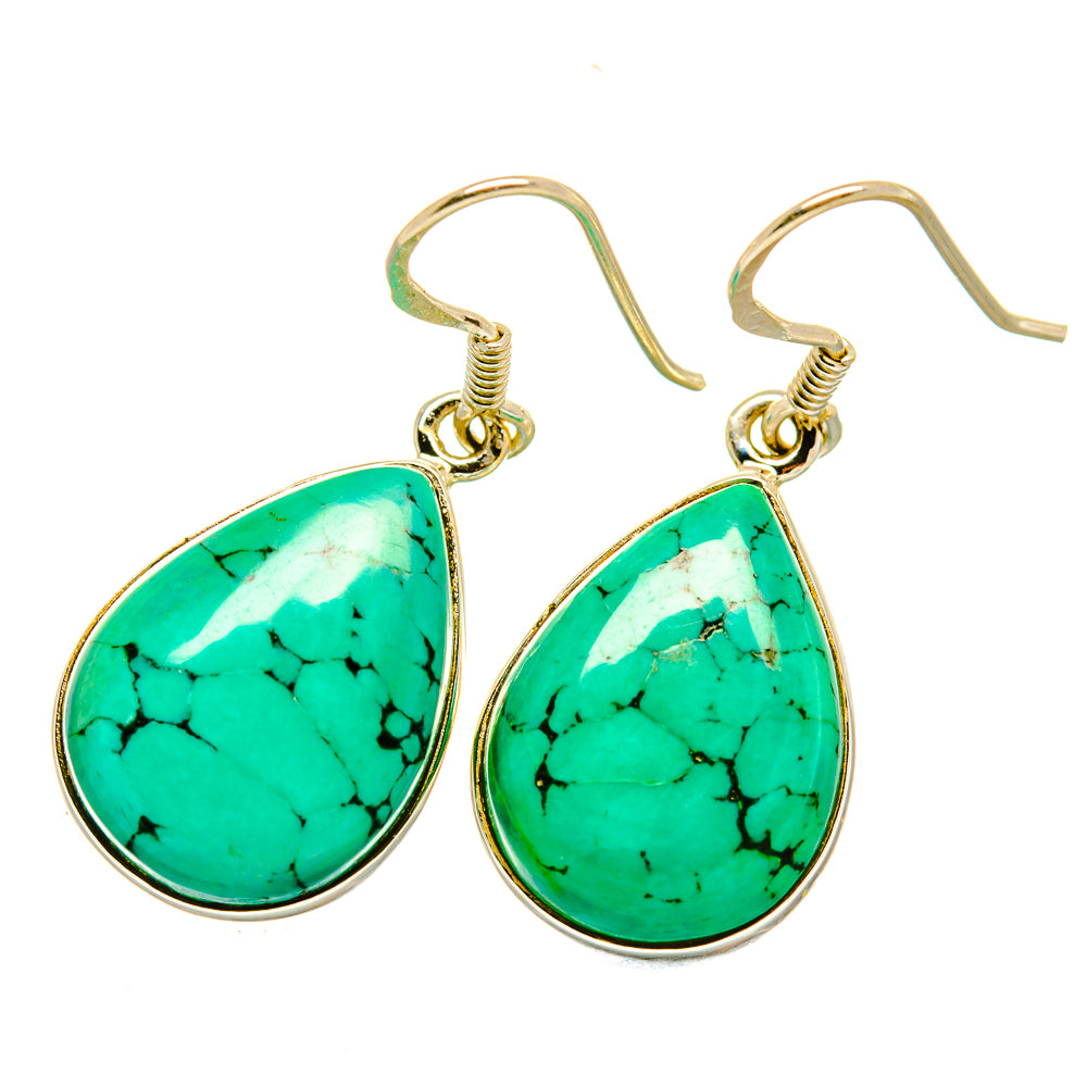 Tibetan Turquoise Earrings handcrafted by Ana Silver Co - EARR418686