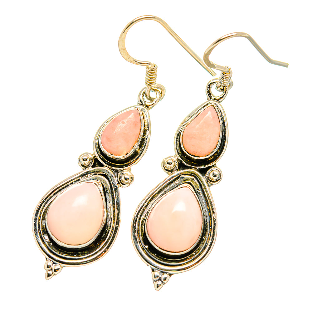 Pink Opal Earrings handcrafted by Ana Silver Co - EARR418689