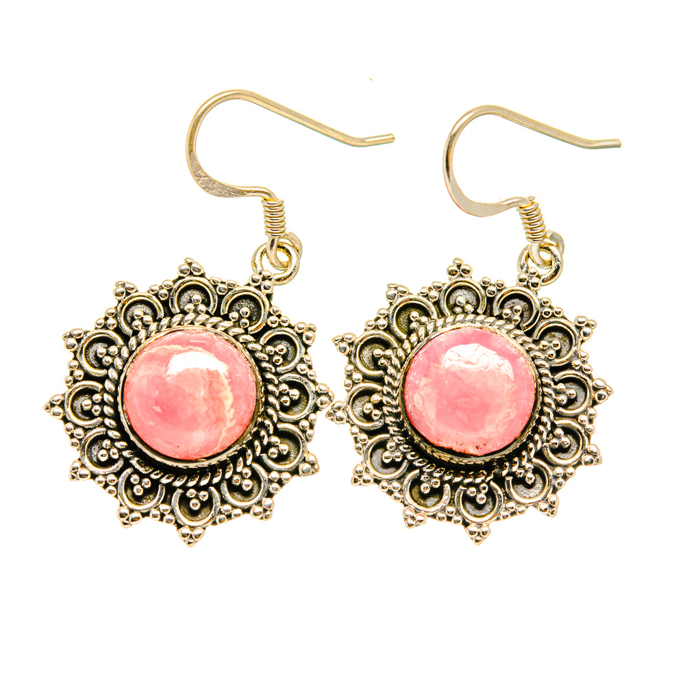 Rhodochrosite Earrings handcrafted by Ana Silver Co - EARR418693