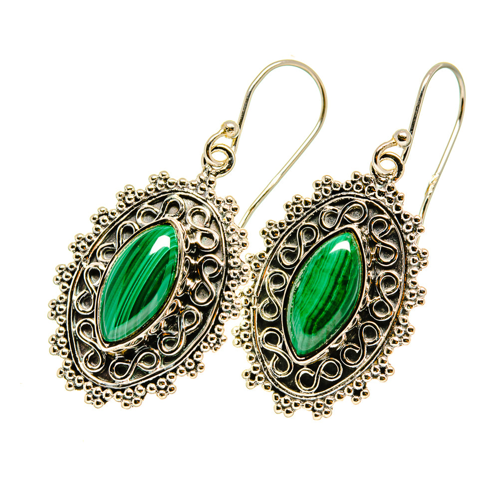 Malachite Earrings handcrafted by Ana Silver Co - EARR418695