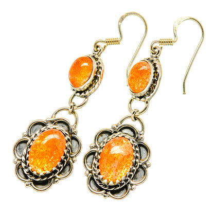 Sunstone Earrings handcrafted by Ana Silver Co - EARR418703