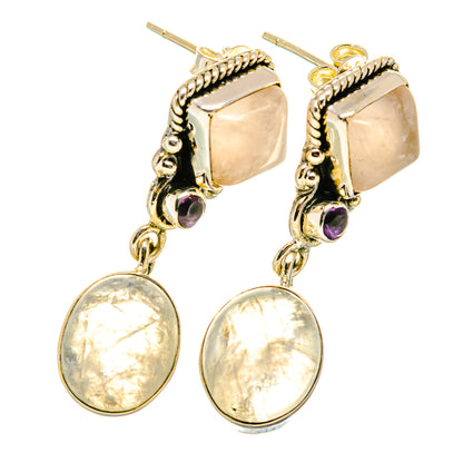 Rainbow Moonstone Earrings handcrafted by Ana Silver Co - EARR418705