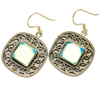 Aqua Chalcedony Earrings handcrafted by Ana Silver Co - EARR418708