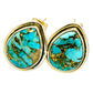 Blue Copper Composite Turquoise Earrings handcrafted by Ana Silver Co - EARR418725