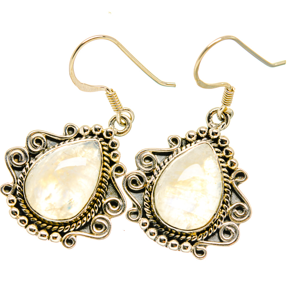 Rainbow Moonstone Earrings handcrafted by Ana Silver Co - EARR418762