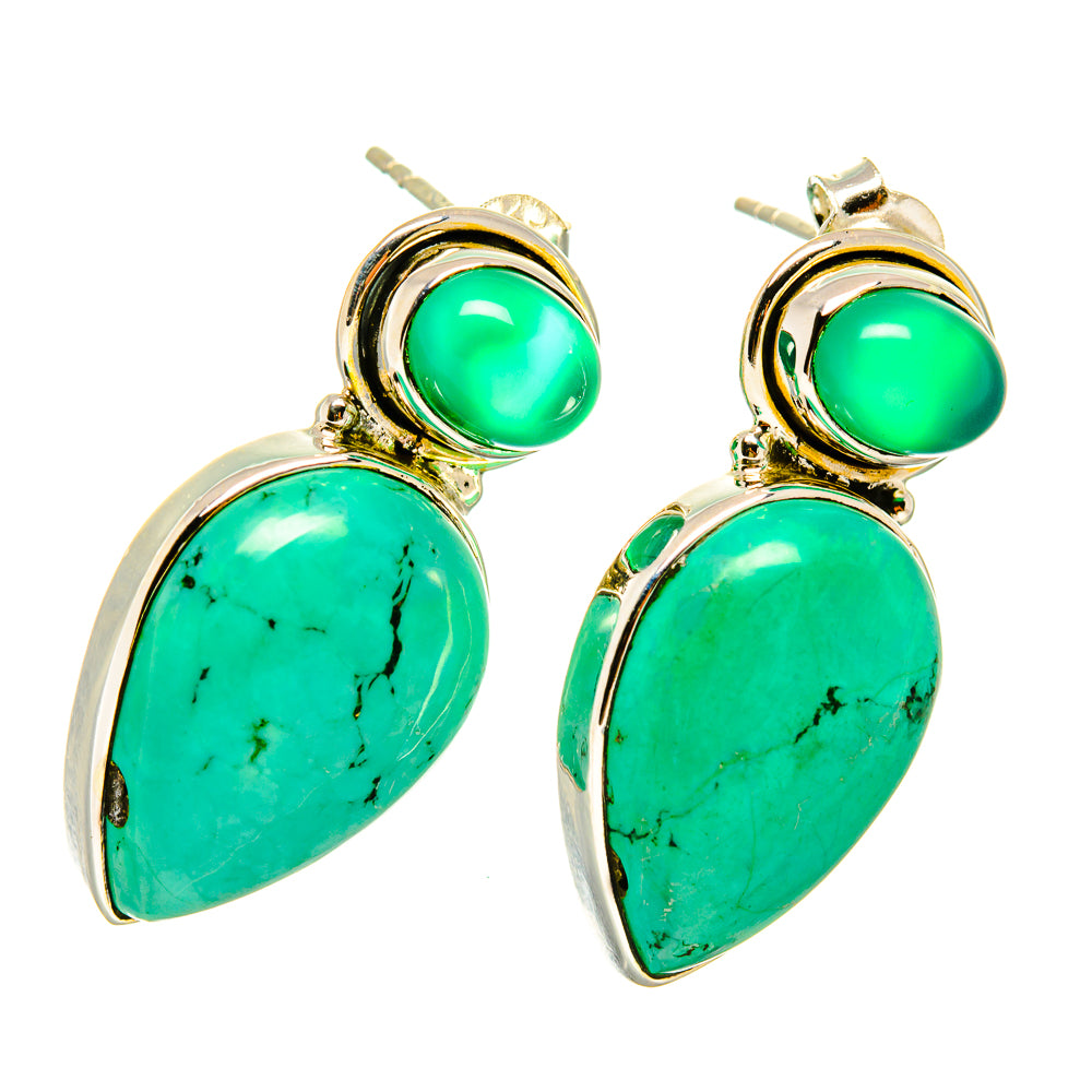 Arizona Turquoise Earrings handcrafted by Ana Silver Co - EARR418765