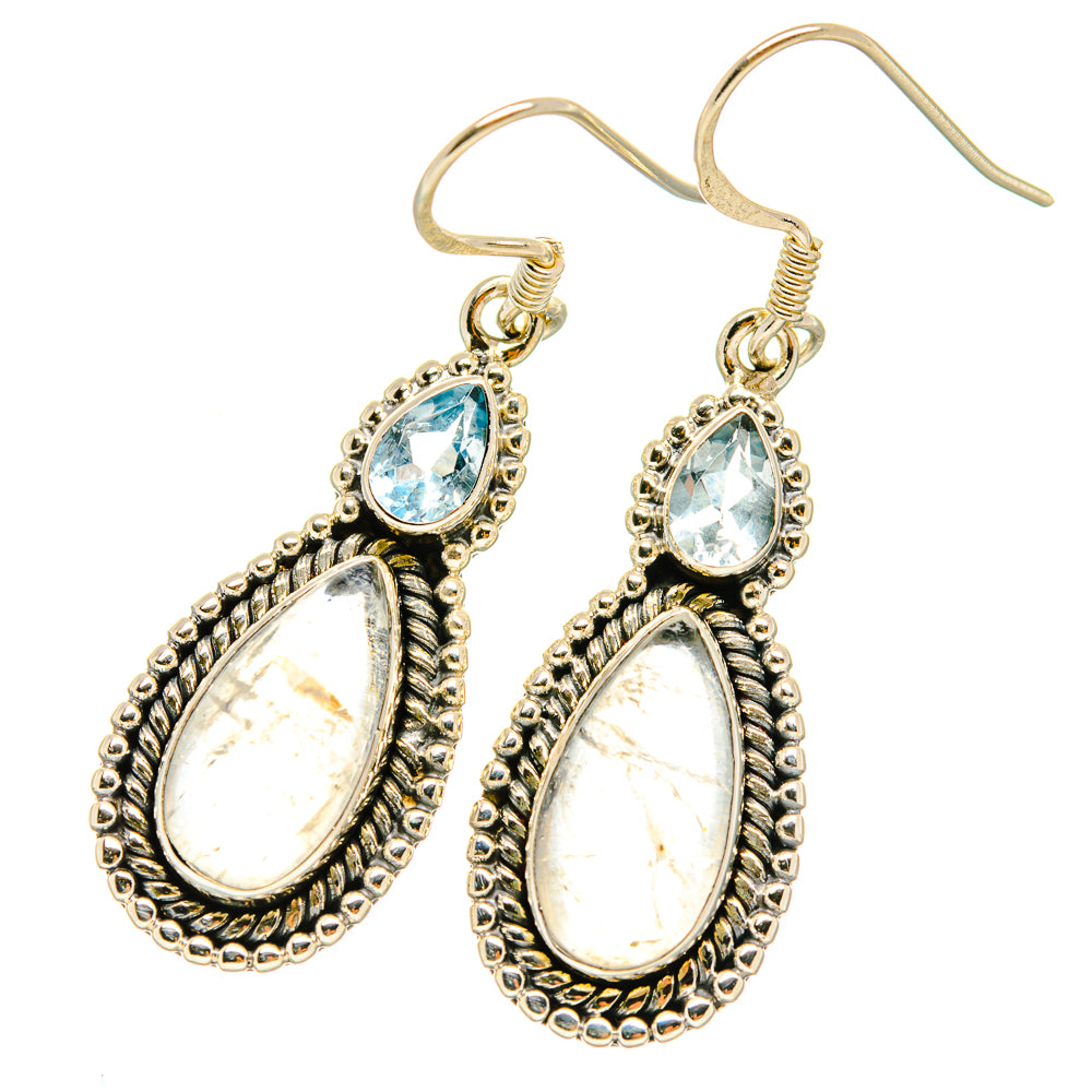 Rainbow Moonstone Earrings handcrafted by Ana Silver Co - EARR418767
