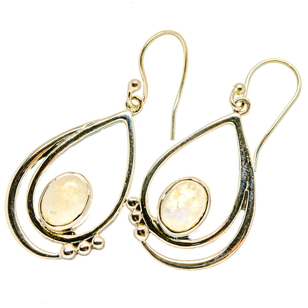 Rainbow Moonstone Earrings handcrafted by Ana Silver Co - EARR418776